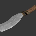 Hand Forged Rustic Knife Featuring Textured Metal Blade And Wooden Handle