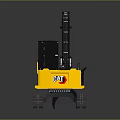 Yellow Tracked Excavator With Black Arm And Claw Construction Functional Vehicle