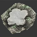 Tree Stump Shaped Wooden Stone Decorative Piece With Natural Texture And Green Plants