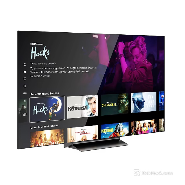 Smart TV Displaying Streaming Content with Multiple Movies and TV Shows Interface 3d model