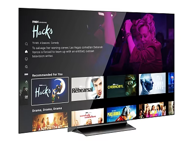 Smart TV Displaying Streaming Content with Multiple Movies and TV Shows Interface 3d model