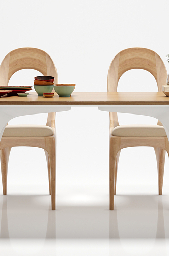 Nordic Dining Table and Chair Combination Dining Table and Chair Decoration Combination 3d model