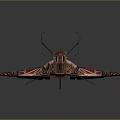 Futuristic Sci Fi Spaceship With Intricate Mechanical Design And Vibrant Red Pink Colors
