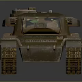 Military Armored Vehicle Tank With Cannon Tracks And Camouflage Exterior Design