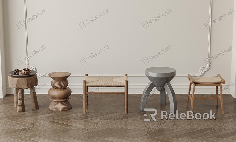 Middle-style low stool combination model