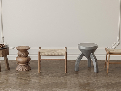 Middle-style low stool combination model