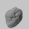 Gray Stone Frog Sculpture With Textured Surface And Yellow Spots On Natural Rock