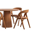 Wooden Round Dining Table Set with Four Curved Back Chairs Modern Home Design
