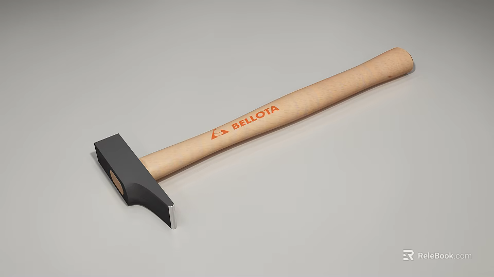 Bellota Hammer As Weapon With Wooden Handle And Black Head Design 3d model 