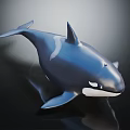 3D Shiny Blue Orca Model With Glossy Surface And Realistic Design