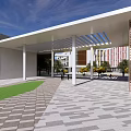 Modern School Campus Architecture Featuring Multi Story Buildings Landscaped Gardens And Clear Blue Sky
