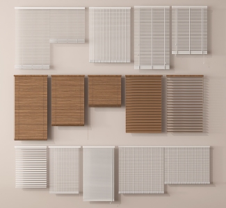 New Chinese-style venetian blinds roller blinds bamboo blinds 3d model