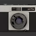 Vintage Zefir Digital Camera With White Black Body And Retro Lens Design
