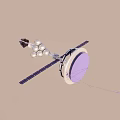 Satellite With Solar Panels Dish Antenna Spherical Modules And Thrusters