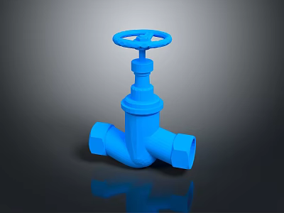 Blue Industrial Gate Valve With Handwheel For Pipeline Control Applications 3d model