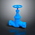 Blue Industrial Gate Valve With Handwheel For Pipeline Control Applications 3d model
