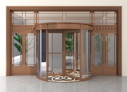 Modern revolving door automatic revolving door induction door hotel revolving door mall revolving door 3d model