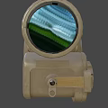 Tactical Weapon Optical Sight With Brown Finish Adjustable Knobs And Mount Interface 3d model