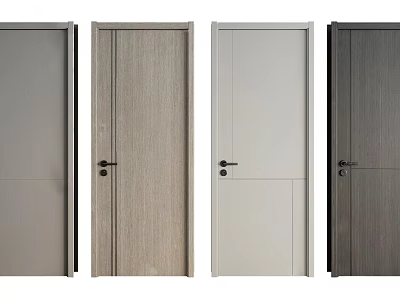 Contemporary Swing Doors In Various Colors And Modern Home Design Styles 3d model