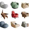 Modern Single Sofa Collection Featuring Various Colors Stylish Shapes and Comfortable Design 3d model