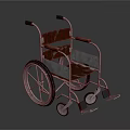 High Quality Medical Equipment Wheelchair With Metal Frame Brown Seat And Armrests