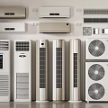 Different Types of Cooling Air Conditioners and Fans Featuring Wall Mounted Tower and Cabinet Models