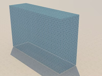 Blue Grid Mesh Building Component with Reinforced Structural Framework Design 3d model