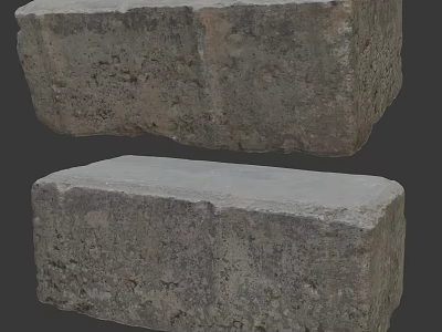 Natural Stone And Wood Decorative Blocks With Rough Surface For Interior Design 3d model