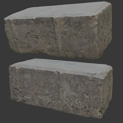 Natural Stone And Wood Decorative Blocks With Rough Surface For Interior Design 3d model