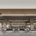Modern Coffee Shop Interior Design With Bar Counter Comfortable Seating And Wall Art