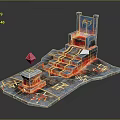 Ancient Temple Structure With Glowing Red Elements Stone Steps Symbolic Crystal And Carved Platform