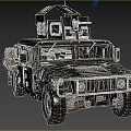 Hyundai M1151M2 US Army Armored Humvee Military Jeep 3d model