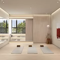 Modern Fitness Studio Interior For Supermoms With Sofa And Plant