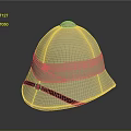 Classic Military Weapon Helmet with Beige Exterior and Brown Leather Strap Detail