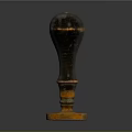 Antique Decorative Vase With Black Orange Gradient And Wooden Base
