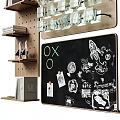 Creative Home Decor Featuring Wooden Shelves Alphabet Cards Blackboard Stickers And Books