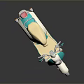 Stylish Teal and Cream Scooter with Beige Seat on Black Smooth Surface and Reflection