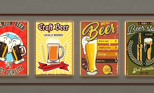 Bar decoration light box advertising light box net red light box vegetable board light box poster light box wall decoration light box beer light box retro light box 3d model