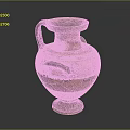 Traditional Painted Ceramic Vase With Decorative Handle And Ancient Style Colorful Patterns