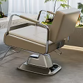 Modern Barbershop Interior With Round Mirror Stone Workbench Barber Chairs Background Plants And White Curtains