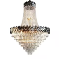 Luxurious Crystal Chandeliers With Sparkling Layered Crystals And Metallic Frame Design