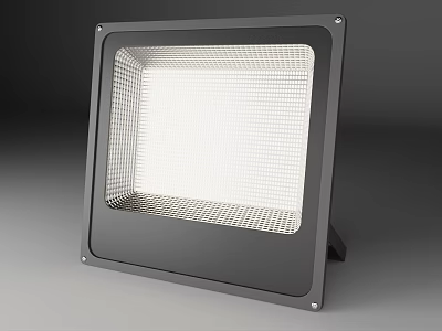 Black Frame LED Floodlight With Metal Housing And Grid Panel For Outdoor Use 3d model