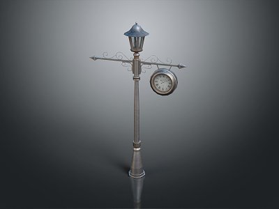 Old-fashioned street lamp industrial street lamp wall clock street lamp 3d model