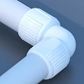 White Plastic Pipe Fitting For Household Use With Elbow And Straight Sections