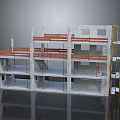 Multi Storey Building Construction With Concrete Frame Orange Beams And Scaffolding