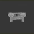 Grand Stone Gate with Gray Stone Pillars Brown Carved Panels and Stone Steps