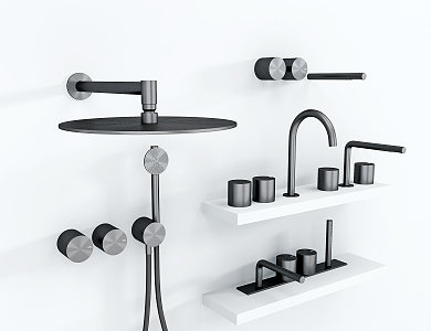 Modern shower faucet combination 3d model