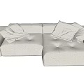 Modern corner sofa fabric multi-person corner sofa 3d model
