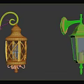 Golden Classic Wall Mounted Lamps With Glass Panels And Ornate Design