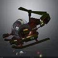 Green And Red Helicopter 3D Model With Transparent Cockpit And Number 918
